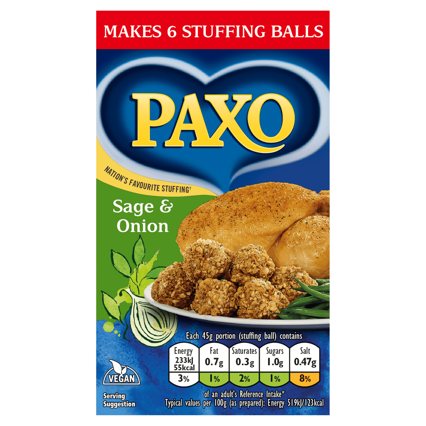 Paxo Sage & Onion Stuffing Mix 85g - UK Food & Drink - 5010024103910