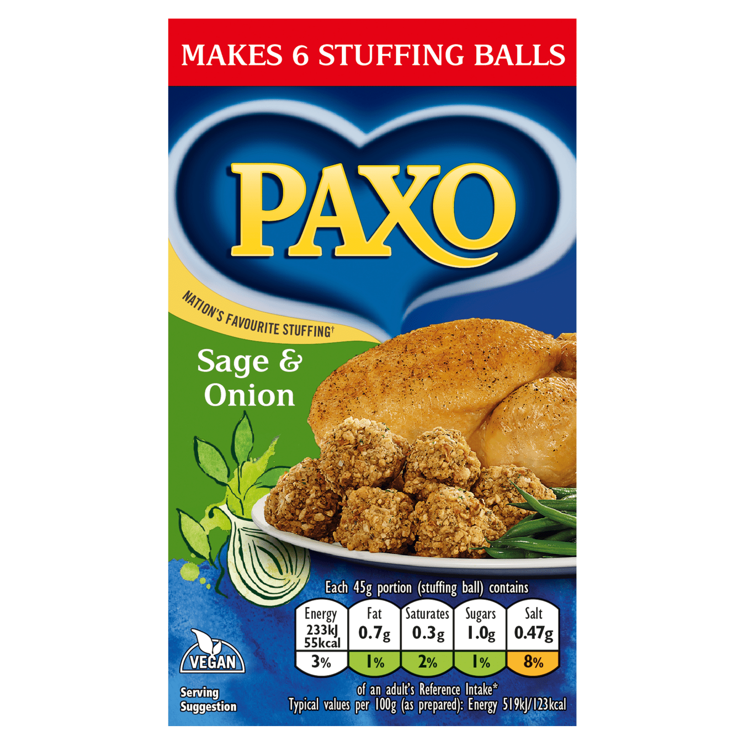 Paxo Sage & Onion Stuffing Mix 85g - UK Food & Drink - 5010024103910