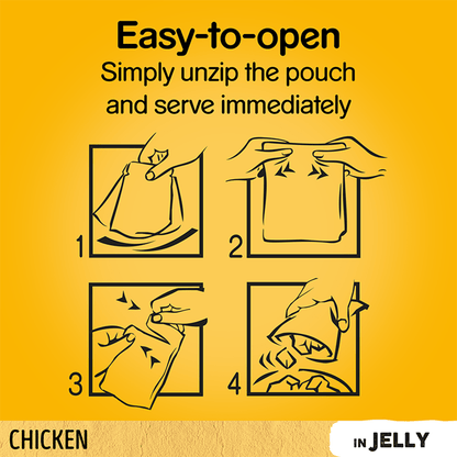 Pedigree Adult Wet Dog Food Pouches Chicken in Jelly 3 x 100g - UK Food & Drink - 5900951277979