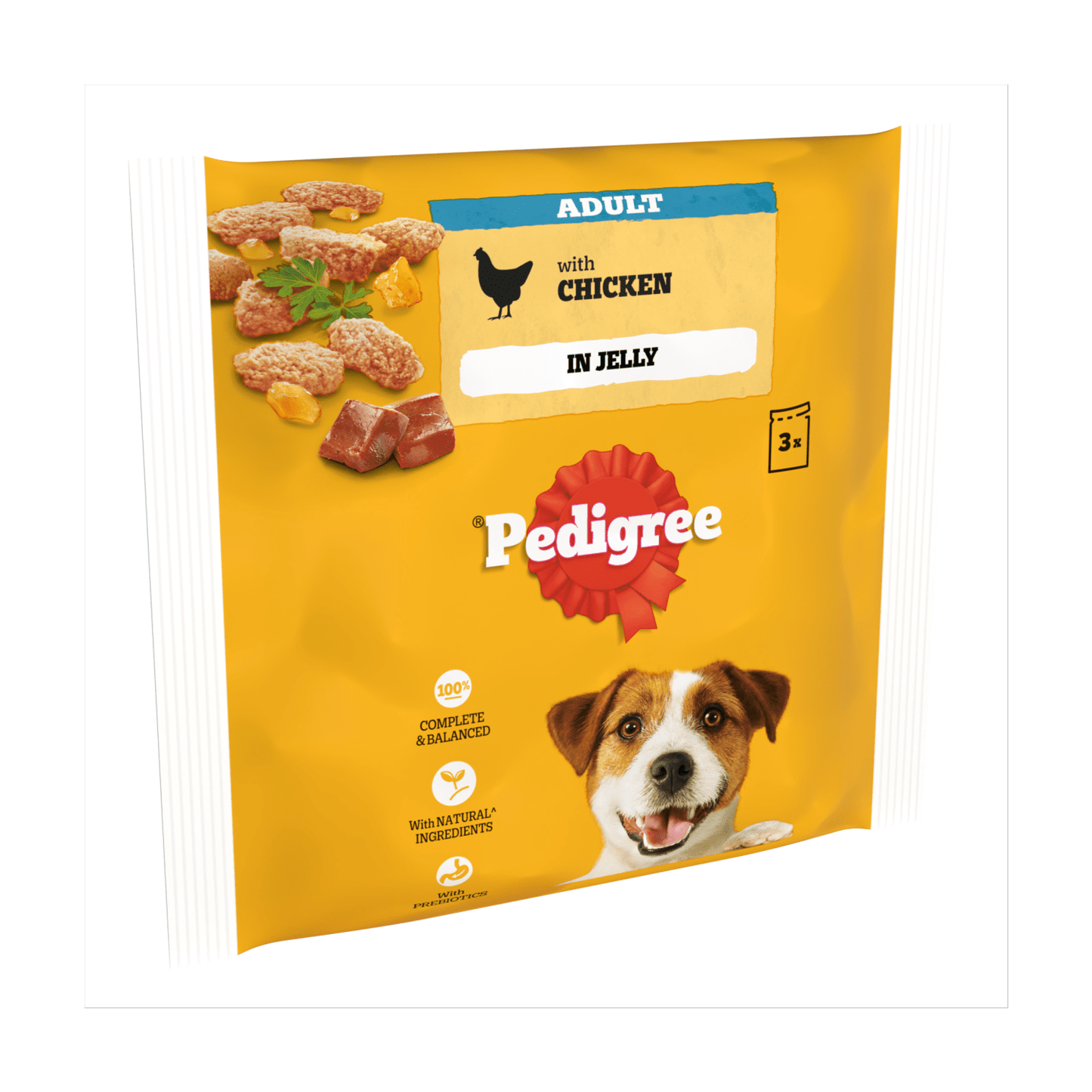 Pedigree Adult Wet Dog Food Pouches Chicken in Jelly 3 x 100g - UK Food & Drink - 5900951277979
