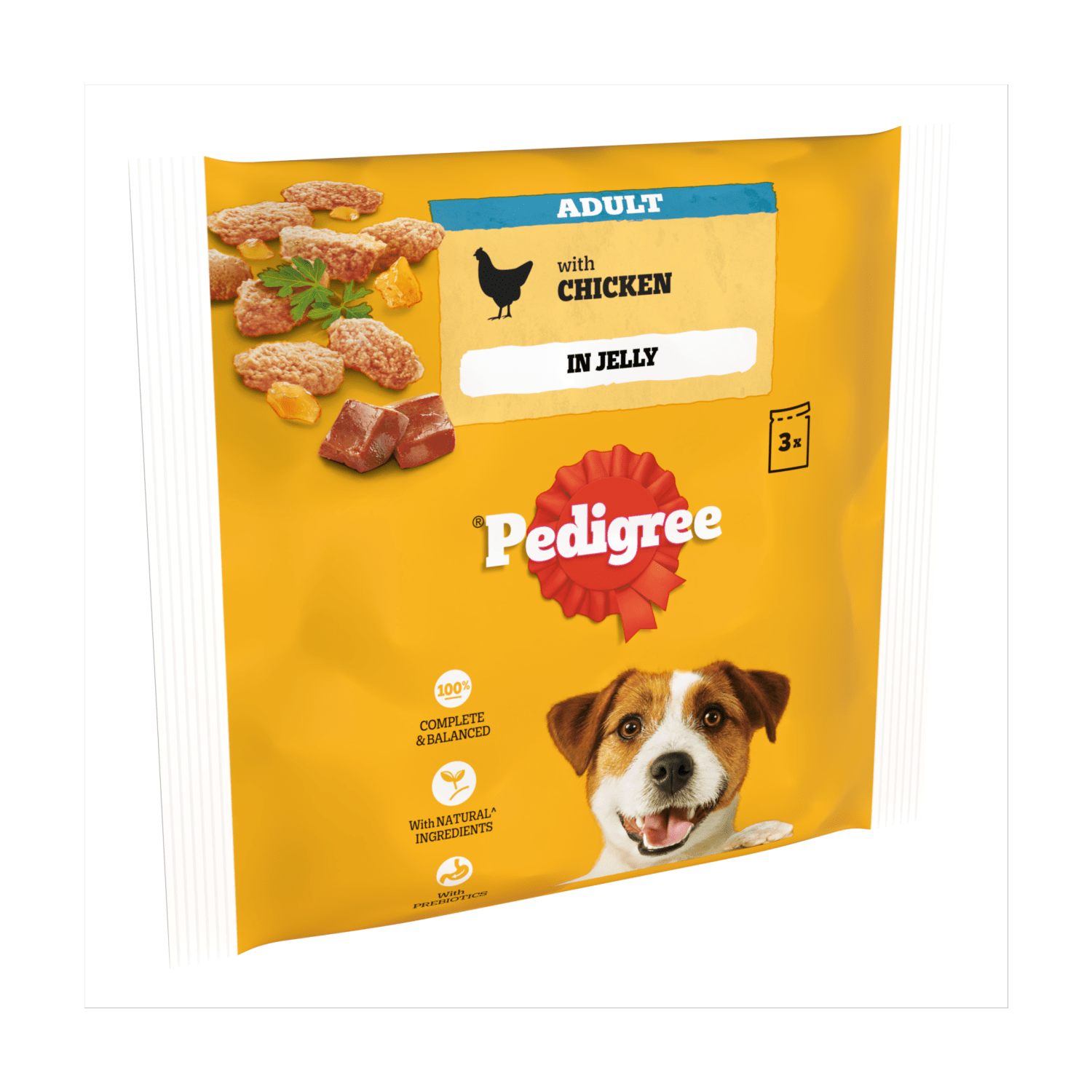 Pedigree Adult Wet Dog Food Pouches Chicken in Jelly 3 x 100g - UK Food & Drink - 5900951277979