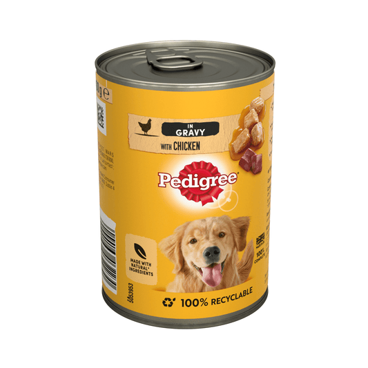 Pedigree Adult Wet Dog Food Tin Chicken in Gravy 400g - UK Food & Drink - 5000166032230