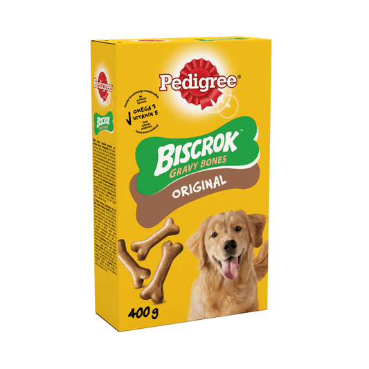 Pedigree Biscrok Gravy Bones Adult Dog Treats Original Biscuits 400g - UK Food & Drink - 5010394986052