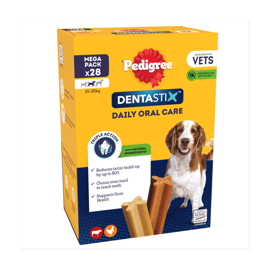 Pedigree Dentastix Daily Oral Care 10 - 25g 28 Sticks 4 x 180g (720g) - UK Food & Drink - 5998749105214