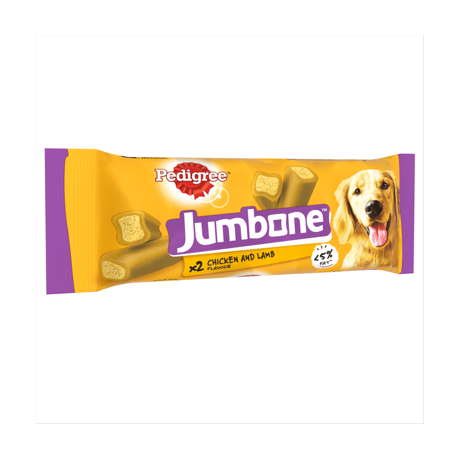 Pedigree Jumbone Adult Medium Dog Treat Chicken & Lamb 2 Chews 180g - UK Food & Drink - 5010394003780