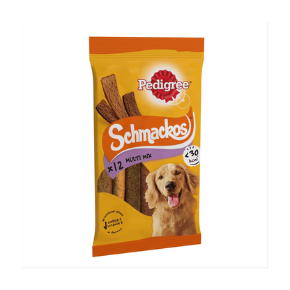 Pedigree Schmackos Adult Dog Treats Multi Mix 12 Strips 86g - UK Food & Drink - 5010394001038