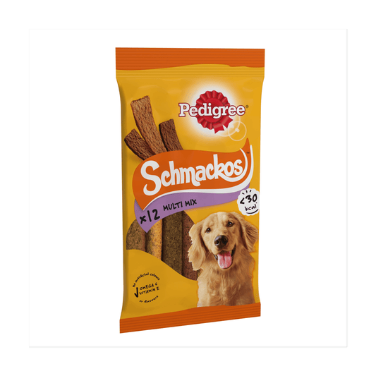 Pedigree Schmackos Adult Dog Treats Multi Mix 12 Strips 86g - UK Food & Drink - 5010394001038