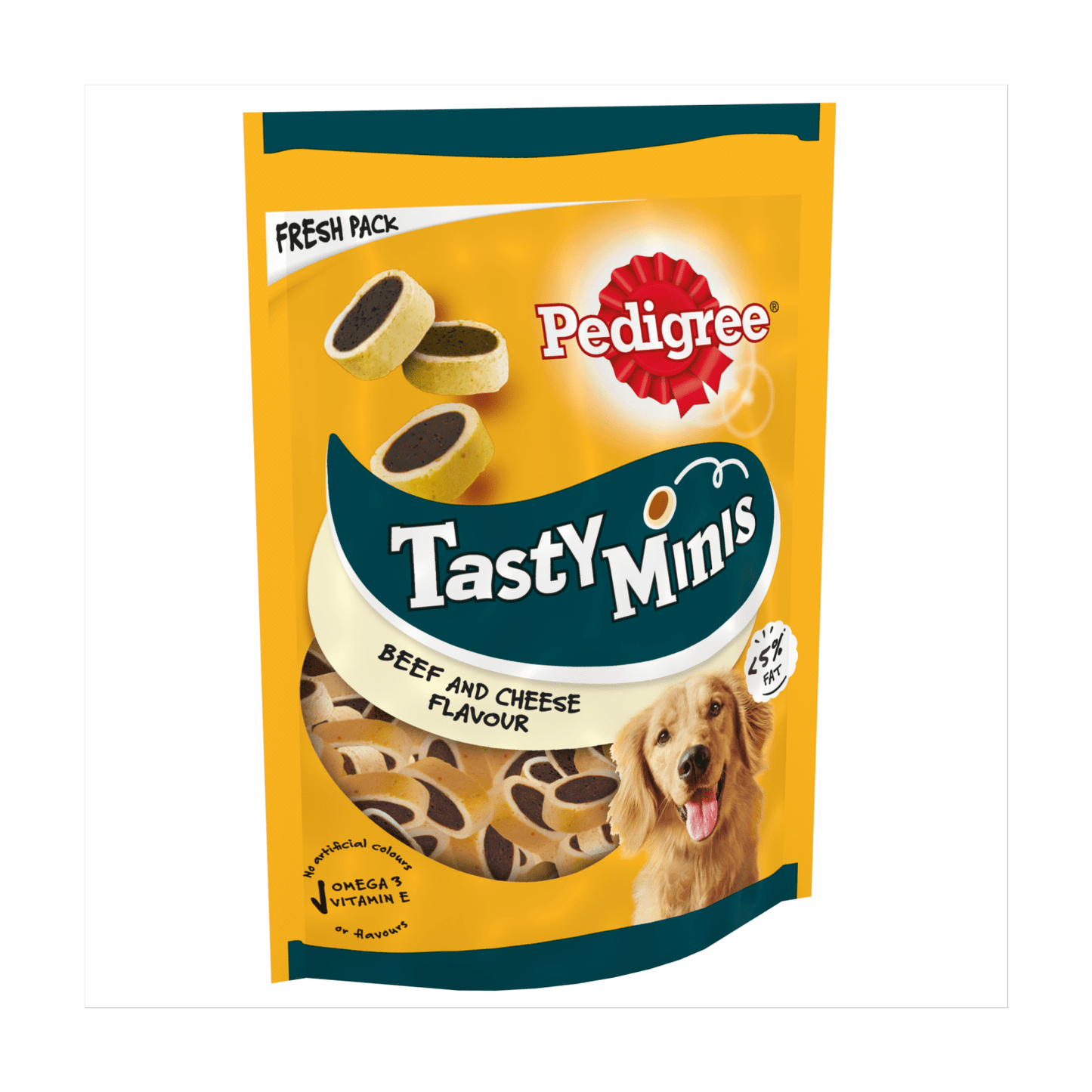 Pedigree Tasty Minis Adult Dog Treats Cheese & Beef Nibbles 140g - UK Food & Drink - 5998749125649