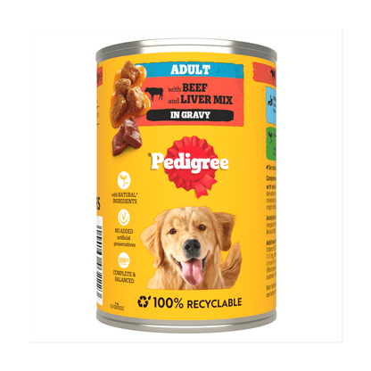 PEDIGREE¬Æ Adult Wet Dog Food Chunks in Gravy with Beef 400g Can - UK Food & Drink - 5000166032223