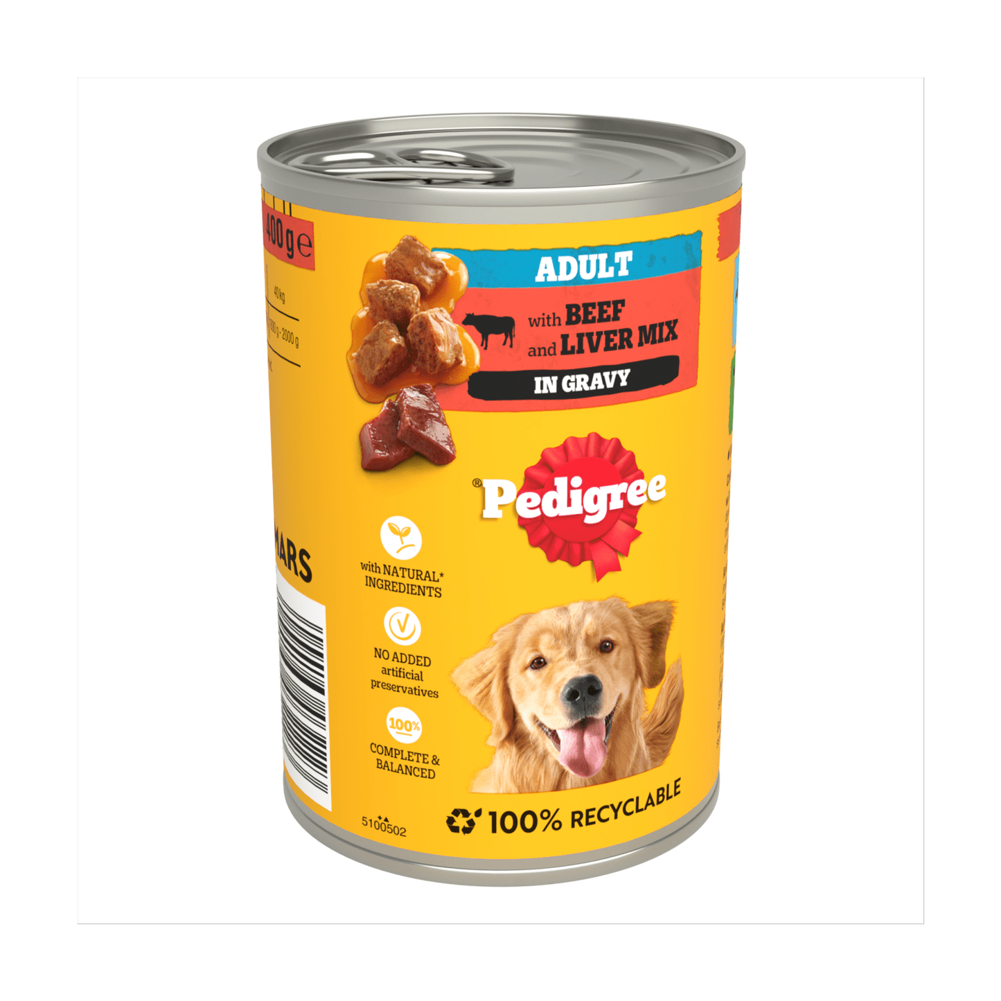 PEDIGREE¬Æ Adult Wet Dog Food Chunks in Gravy with Beef 400g Can - UK Food & Drink - 5000166032223