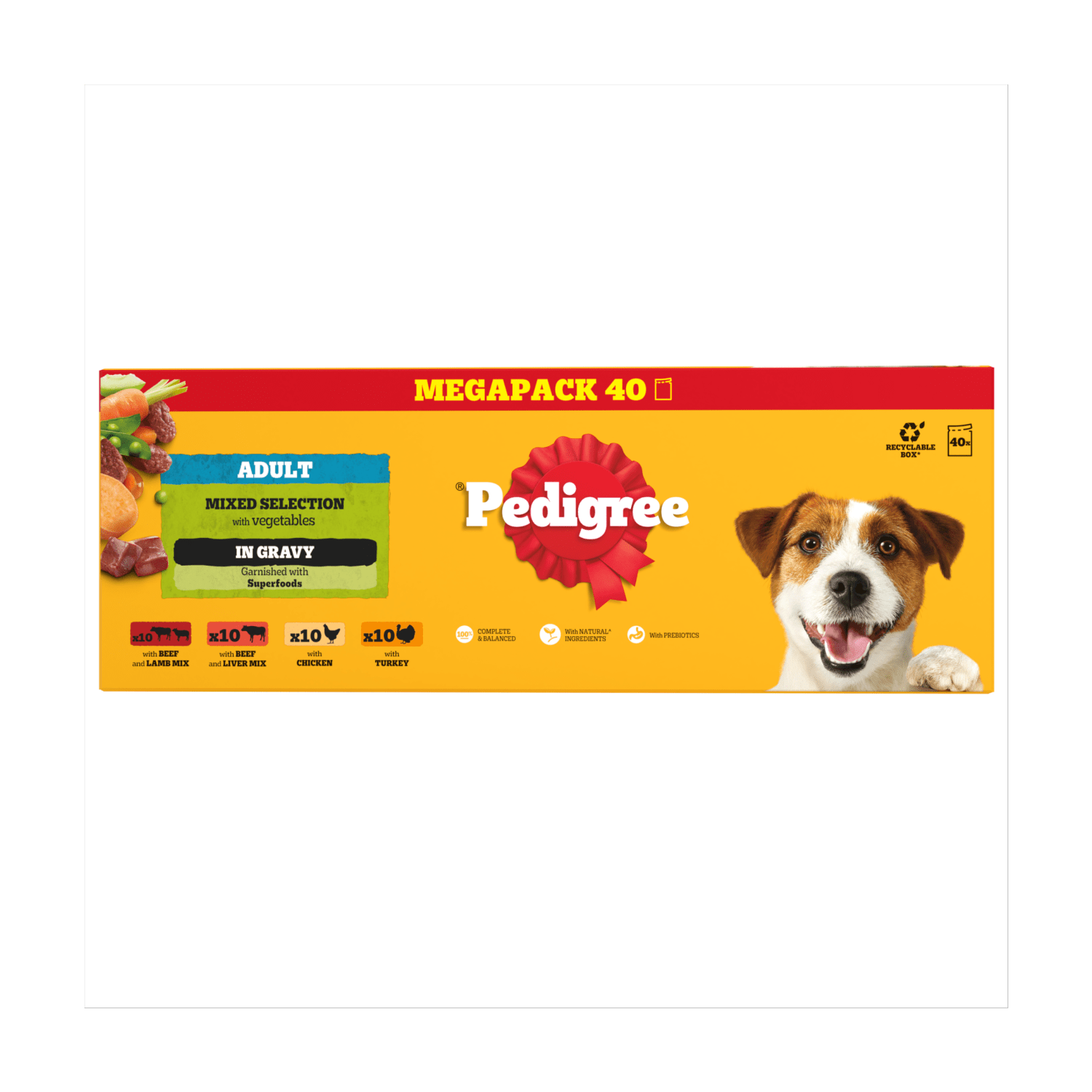 PEDIGREE¬Æ Adult Wet Dog Food Mixed in Gravy 40 x 100g Mega Pack Pouch - UK Food & Drink - 5900951267857