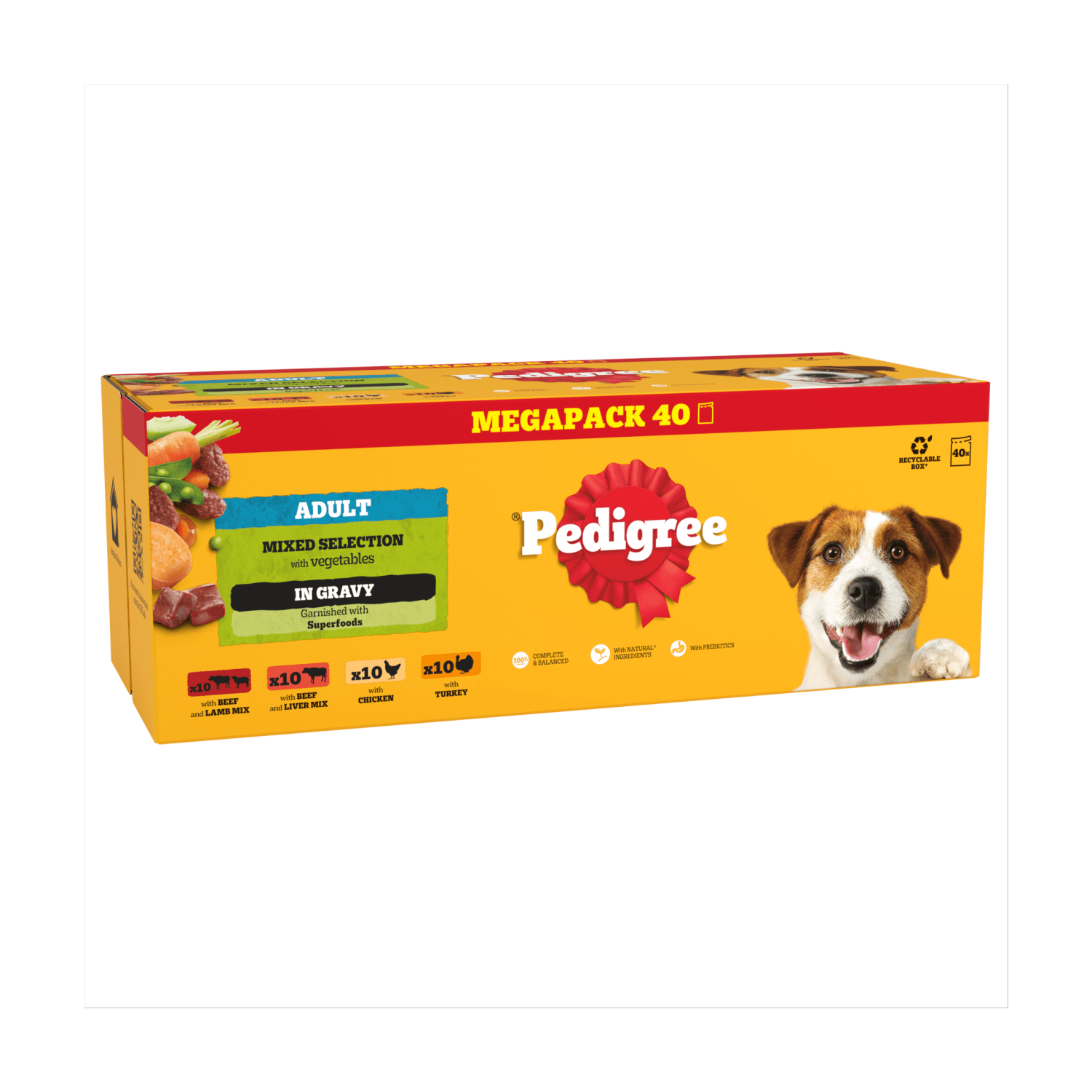 PEDIGREE¬Æ Adult Wet Dog Food Mixed in Gravy 40 x 100g Mega Pack Pouch - UK Food & Drink - 5900951267857