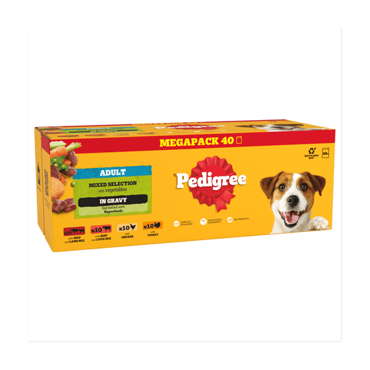 PEDIGREE¬Æ Adult Wet Dog Food Mixed in Gravy 40 x 100g Mega Pack Pouch - UK Food & Drink - 5900951267857