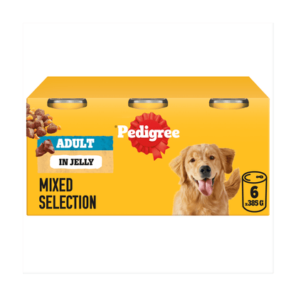 PEDIGREE¬Æ Adult Wet Dog Food Mixed Selection Chunks in Jelly 6 x 385g Can - UK Food & Drink - 5000166123747