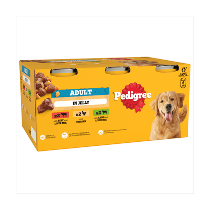 PEDIGREE¬Æ Adult Wet Dog Food Mixed Selection Chunks in Jelly 6 x 385g Can - UK Food & Drink - 5000166123747