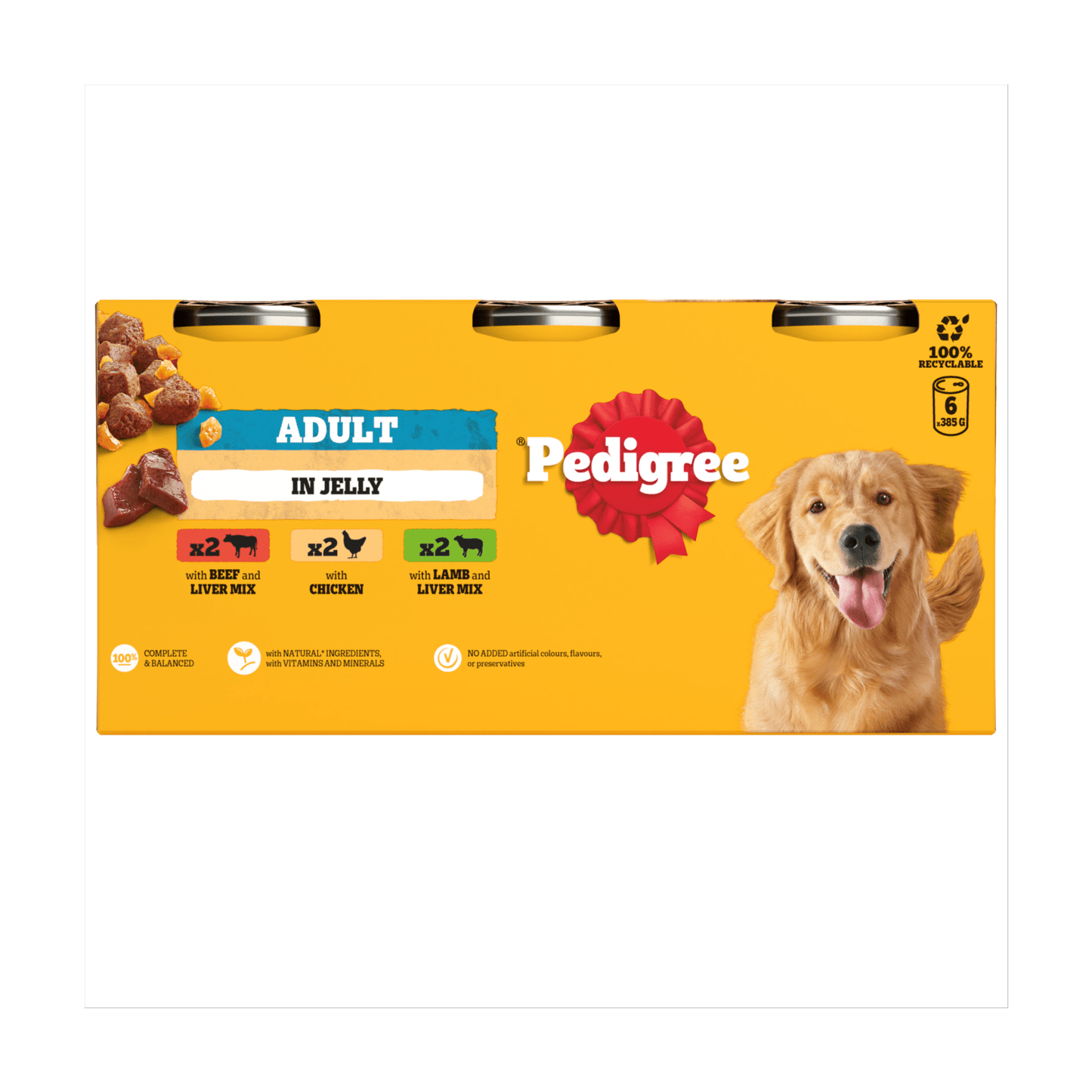PEDIGREE¬Æ Adult Wet Dog Food Mixed Selection Chunks in Jelly 6 x 385g Can - UK Food & Drink - 5000166123747