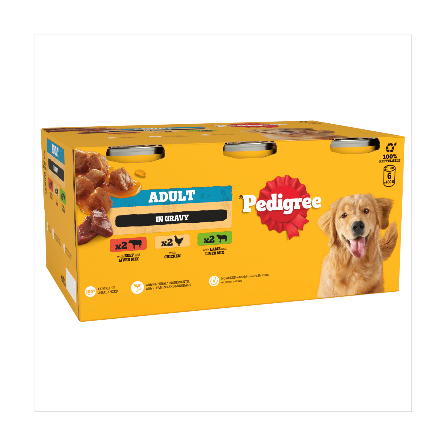 PEDIGREE¬Æ Adult Wet Dog Food Mixed Selection in Gravy 6 x 400g Can - UK Food & Drink - 5000166061643