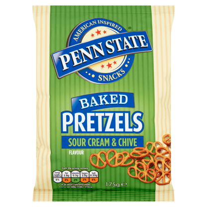 Penn State Baked Pretzels Sour Cream & Chive Flavour 175g - UK Food & Drink - 5032439100179