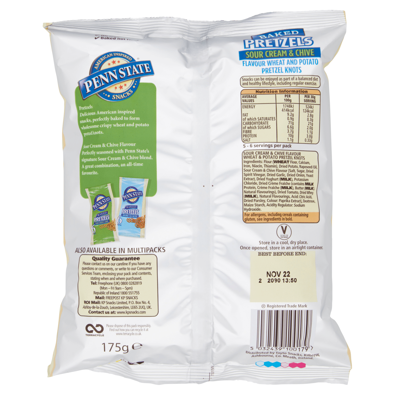 Penn State Baked Pretzels Sour Cream & Chive Flavour 175g - UK Food & Drink - 5032439100179