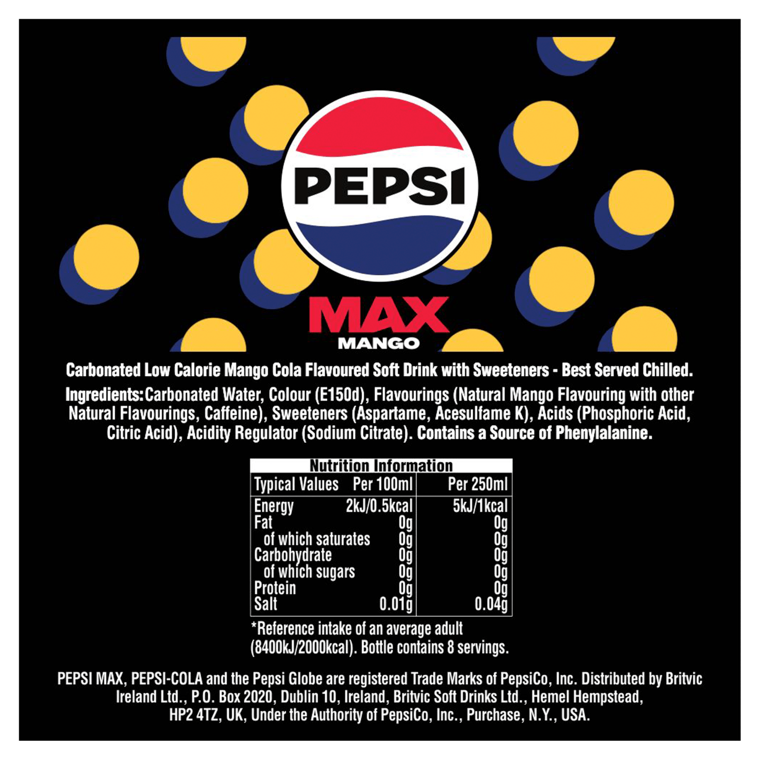 Pepsi Max Mango 500ml - UK Food & Drink - 4060800309112