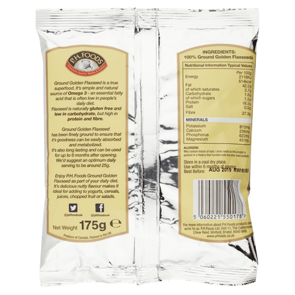 P.H.Foods Ground Golden Flaxseed 175g - UK Food & Drink - 5060221550178