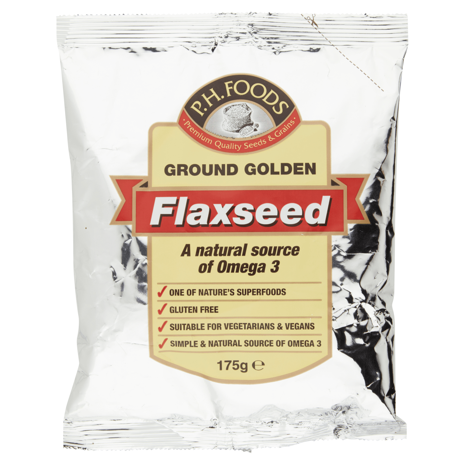 P.H.Foods Ground Golden Flaxseed 175g - UK Food & Drink - 5060221550178