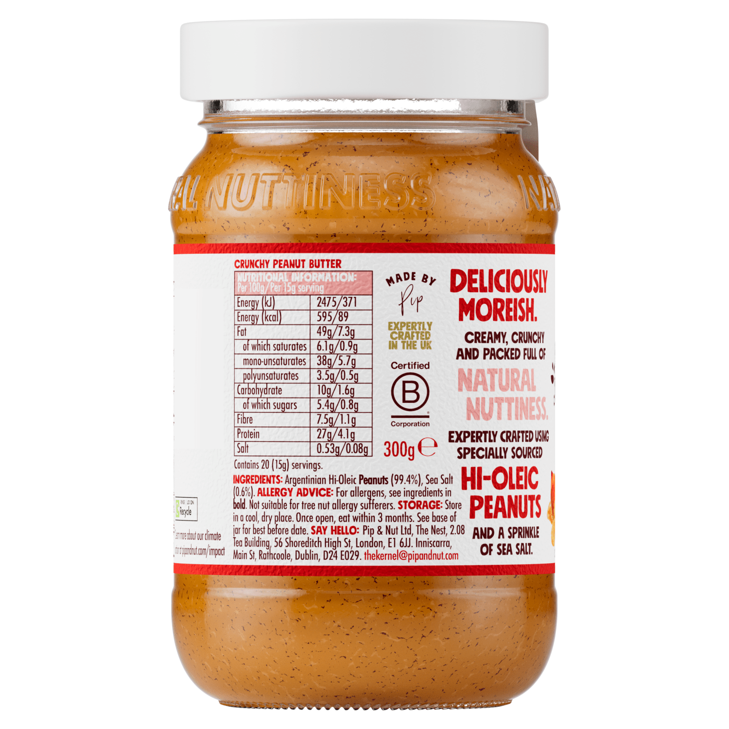 Pip & Nut Crunchy Peanut Butter 300g - UK Food & Drink - 5060367181311