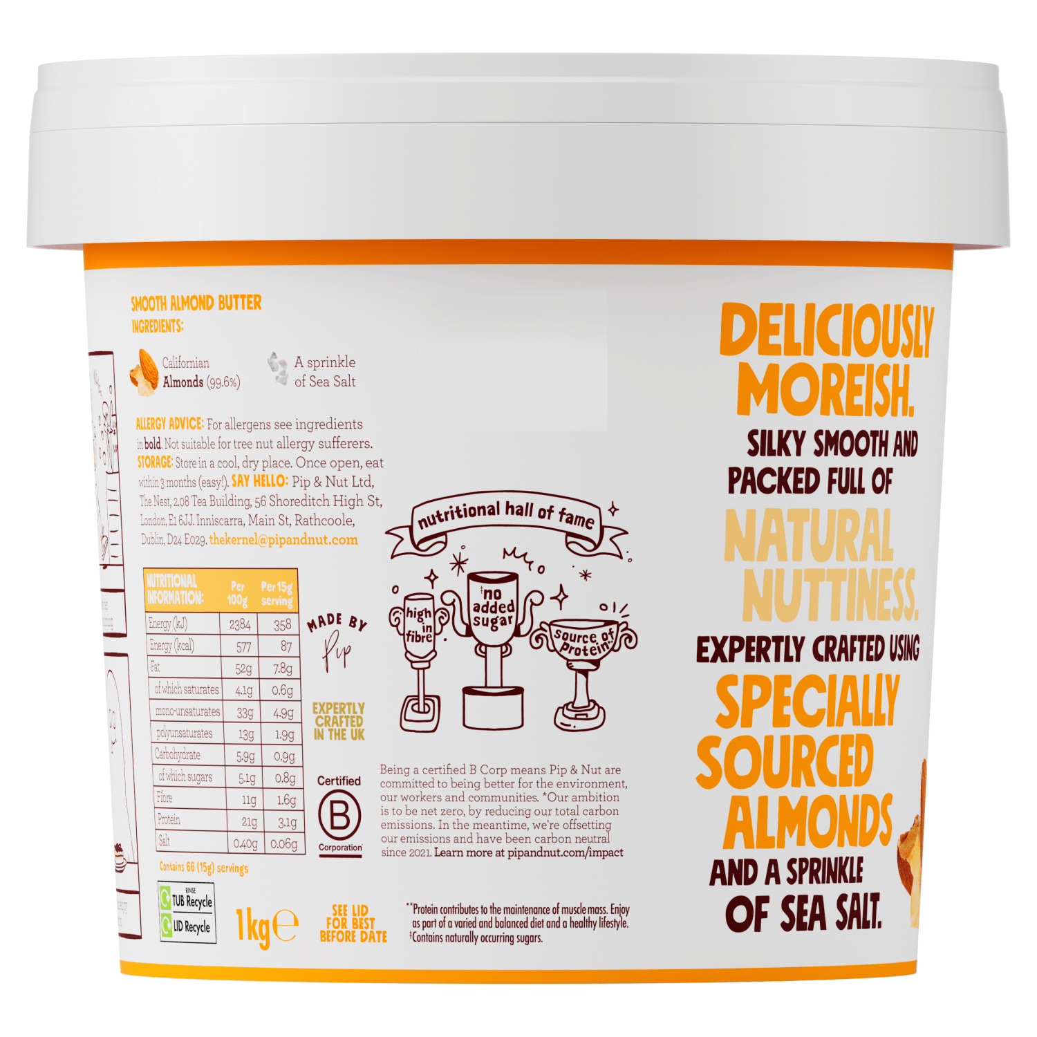 Pip & Nut Smooth Almond Butter 1kg - UK Food & Drink - 5060367180390