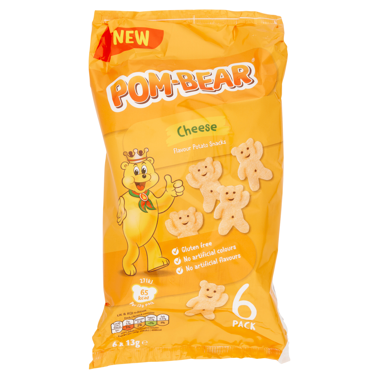 Pom - Bear Cheese Flavour Potato Snacks 6 x 13g - UK Food & Drink - 5000237204795