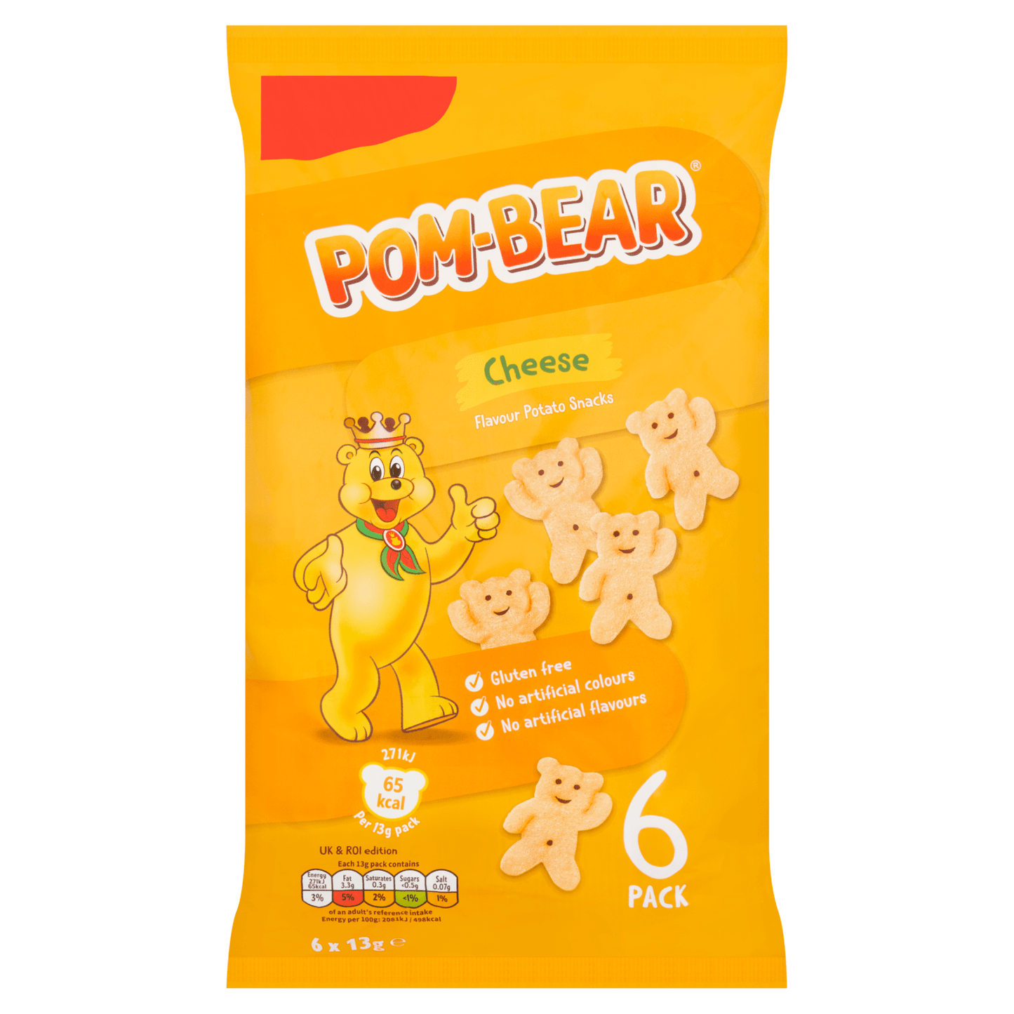 Pom - Bear Cheese Flavour Potato Snacks 6 x 13g - UK Food & Drink - 5000237204795