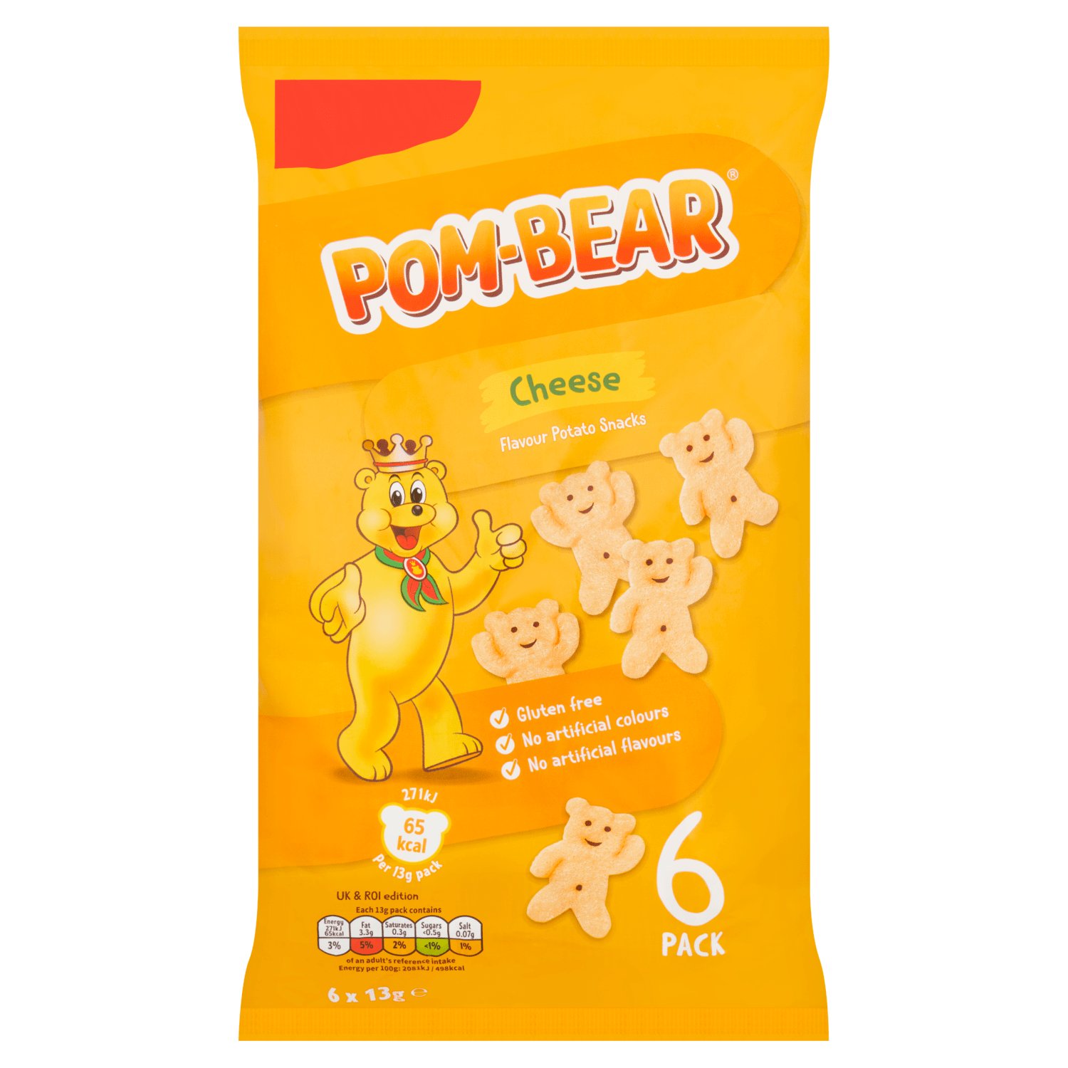 Pom - Bear Cheese Flavour Potato Snacks 6 x 13g - UK Food & Drink - 5000237204795