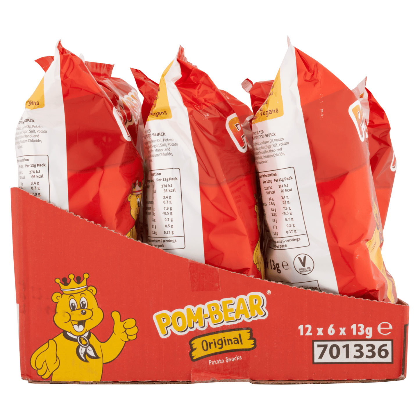 Pom - Bear Original Potato Snacks 6 x 13g - UK Food & Drink - 5000237130612