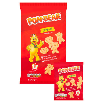 Pom - Bear Original Potato Snacks 6 x 13g - UK Food & Drink - 5000237130612