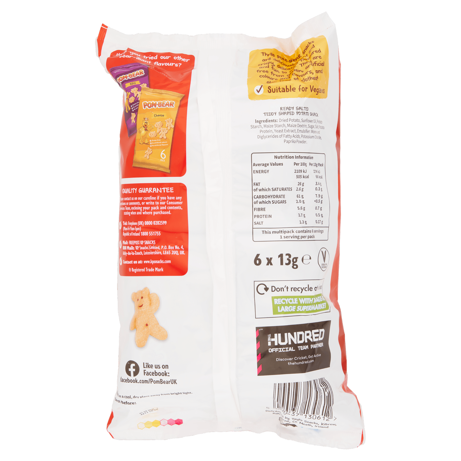 Pom - Bear Original Potato Snacks 6 x 13g - UK Food & Drink - 5000237130612