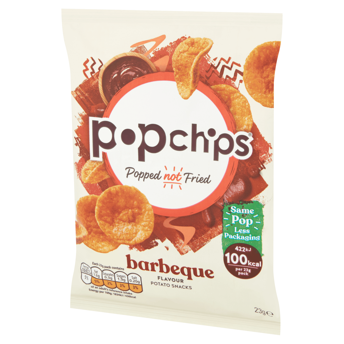 Popchips Barbeque Flavour Potato Snacks 23g - UK Food & Drink - 5060292302201