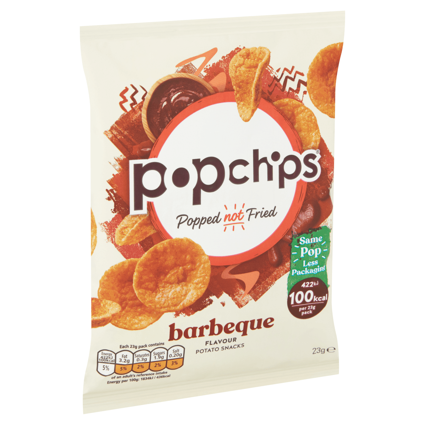 Popchips Barbeque Flavour Potato Snacks 23g - UK Food & Drink - 5060292302201