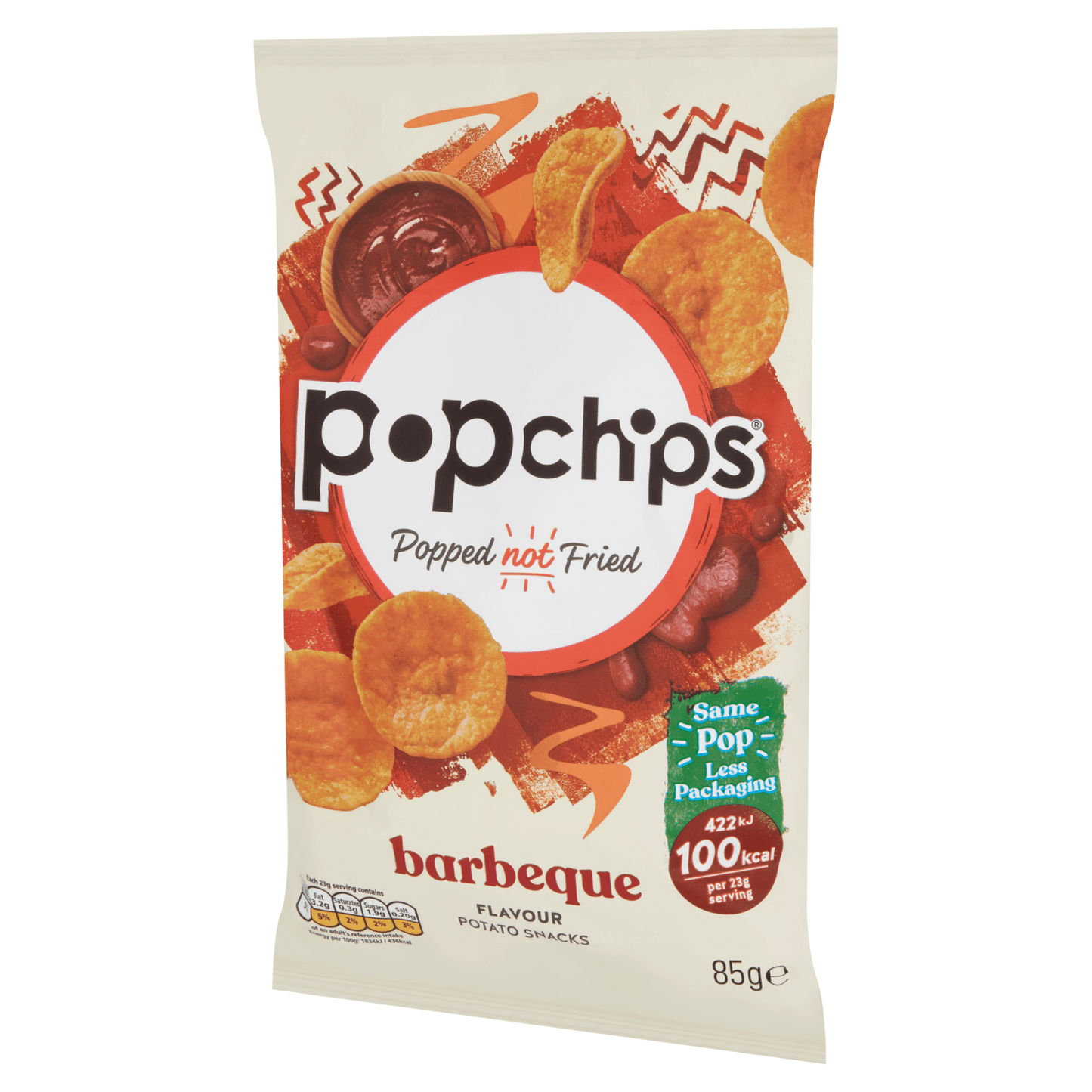 Popchips Barbeque Flavour Potato Snacks 85g - UK Food & Drink - 5060292308203