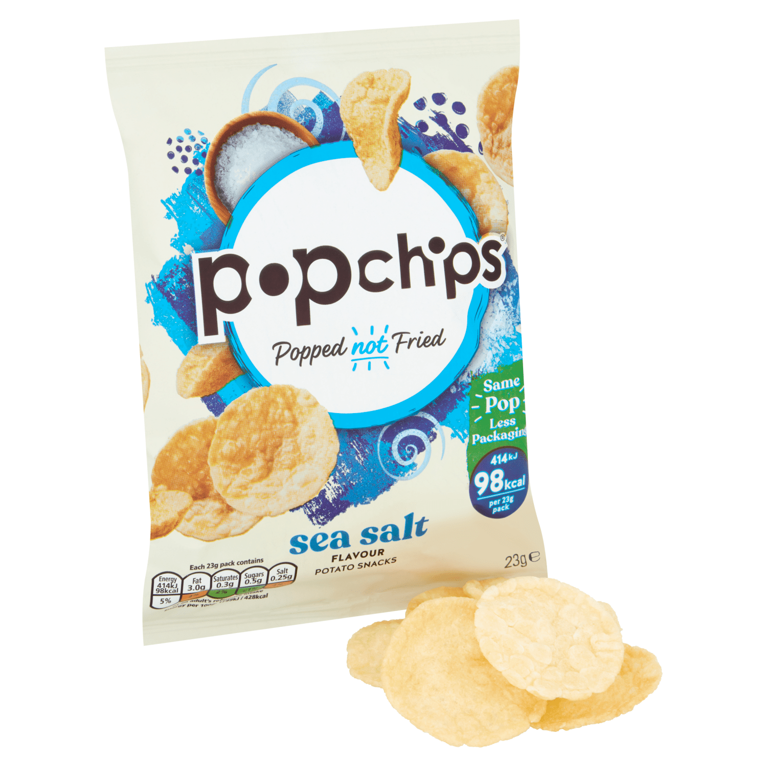Popchips Sea Salt Flavour Potato Snacks 23g - UK Food & Drink - 5060292302102