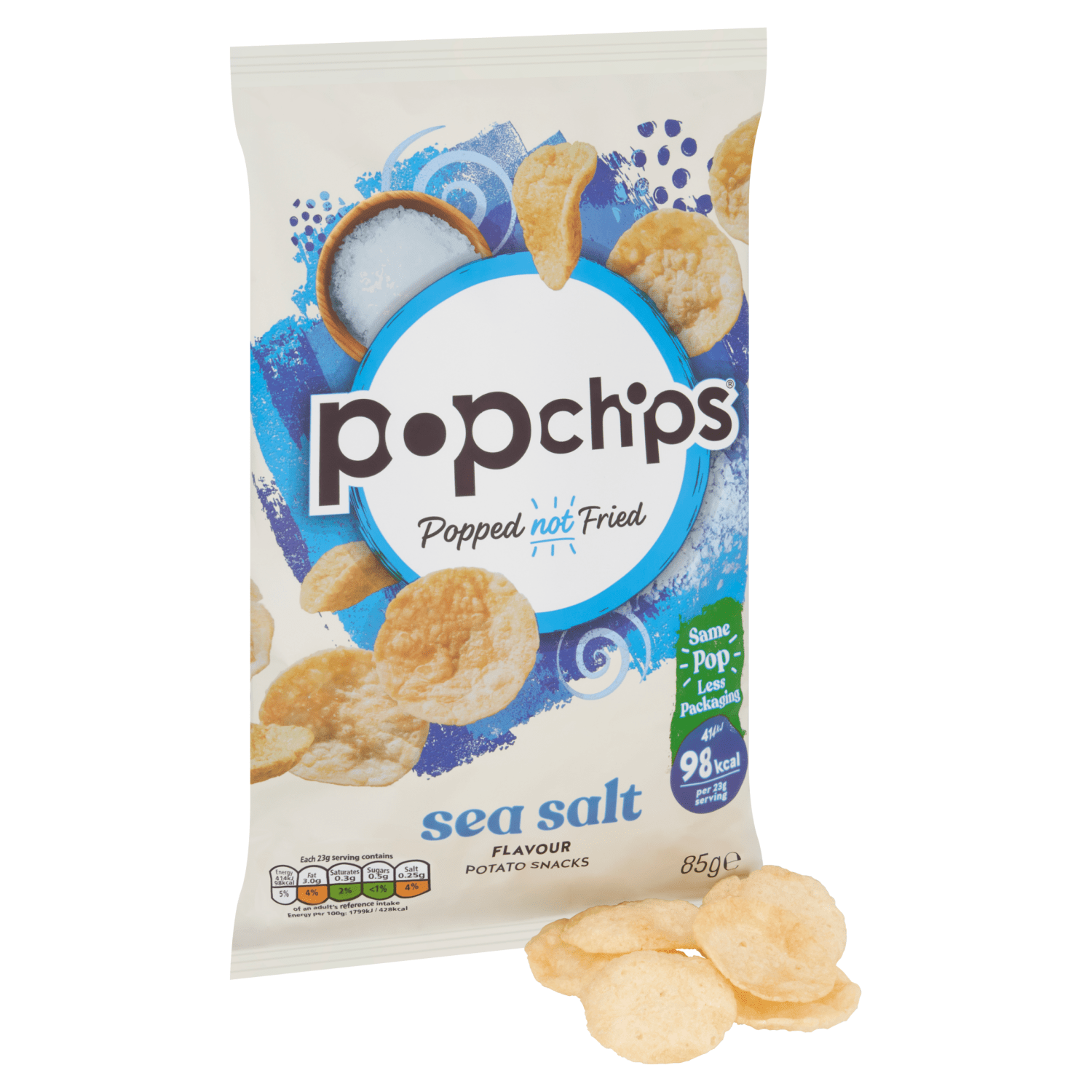 Popchips Sea Salt Flavour Potato Snacks 85g - UK Food & Drink - 5060292308104