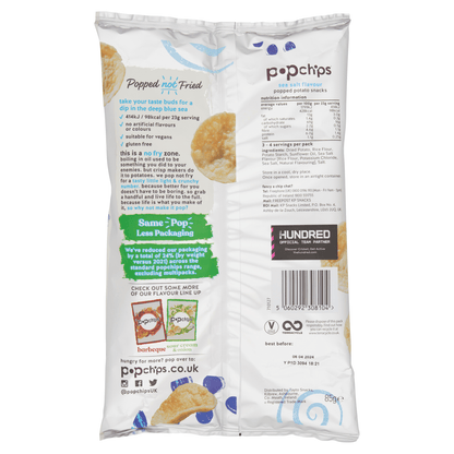 Popchips Sea Salt Flavour Potato Snacks 85g - UK Food & Drink - 5060292308104