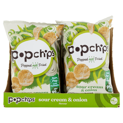 Popchips Sour Cream & Onion Flavour Potato Snacks 85g - UK Food & Drink - 5060292308708