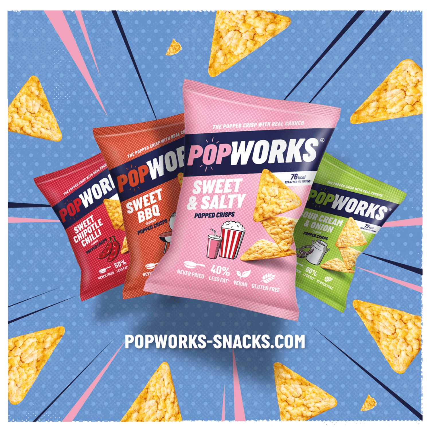 Popworks Sweet Barbecue Grab Bag Popped Crisps 28g - UK Food & Drink - 5000328015644
