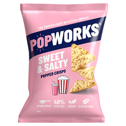 Popworks Sweet & Salty Grab Bag Popped Crisps 28g - UK Food & Drink - 5000328015583