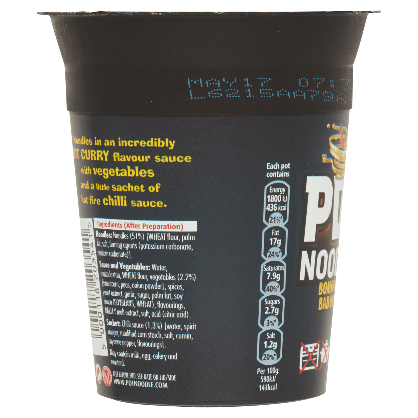 Pot Noodle Bombay Bad Boy Flavour 90g - UK Food & Drink - 5000118203541