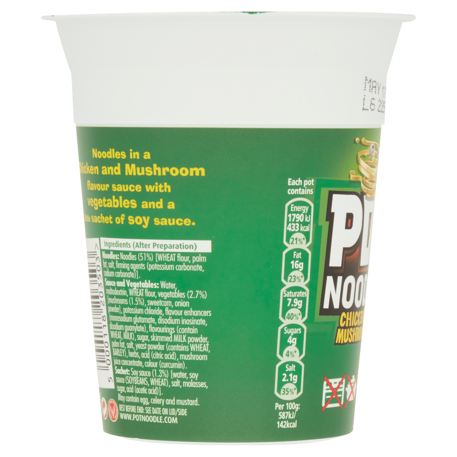 Pot Noodle Chicken & Mushroom Flavour 90g - UK Food & Drink - 5000118203503