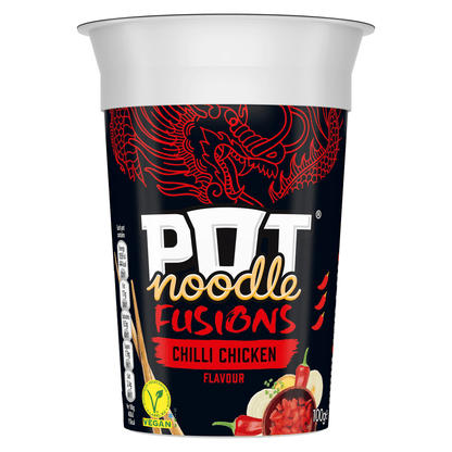 Pot Noodle Fusions Instant Snack Chilli Chicken 100 g - UK Food & Drink - 8720182064387