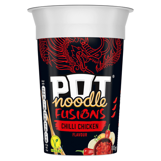 Pot Noodle Fusions Instant Snack Chilli Chicken 100 g - UK Food & Drink - 8720182064387