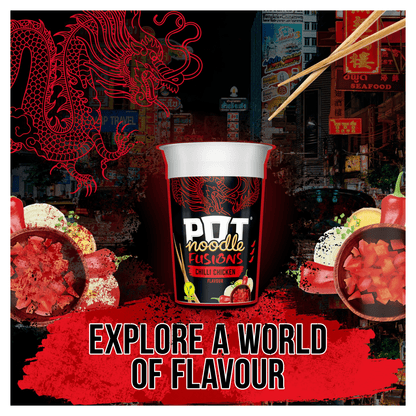 Pot Noodle Fusions Instant Snack Chilli Chicken 100 g - UK Food & Drink - 8720182064387