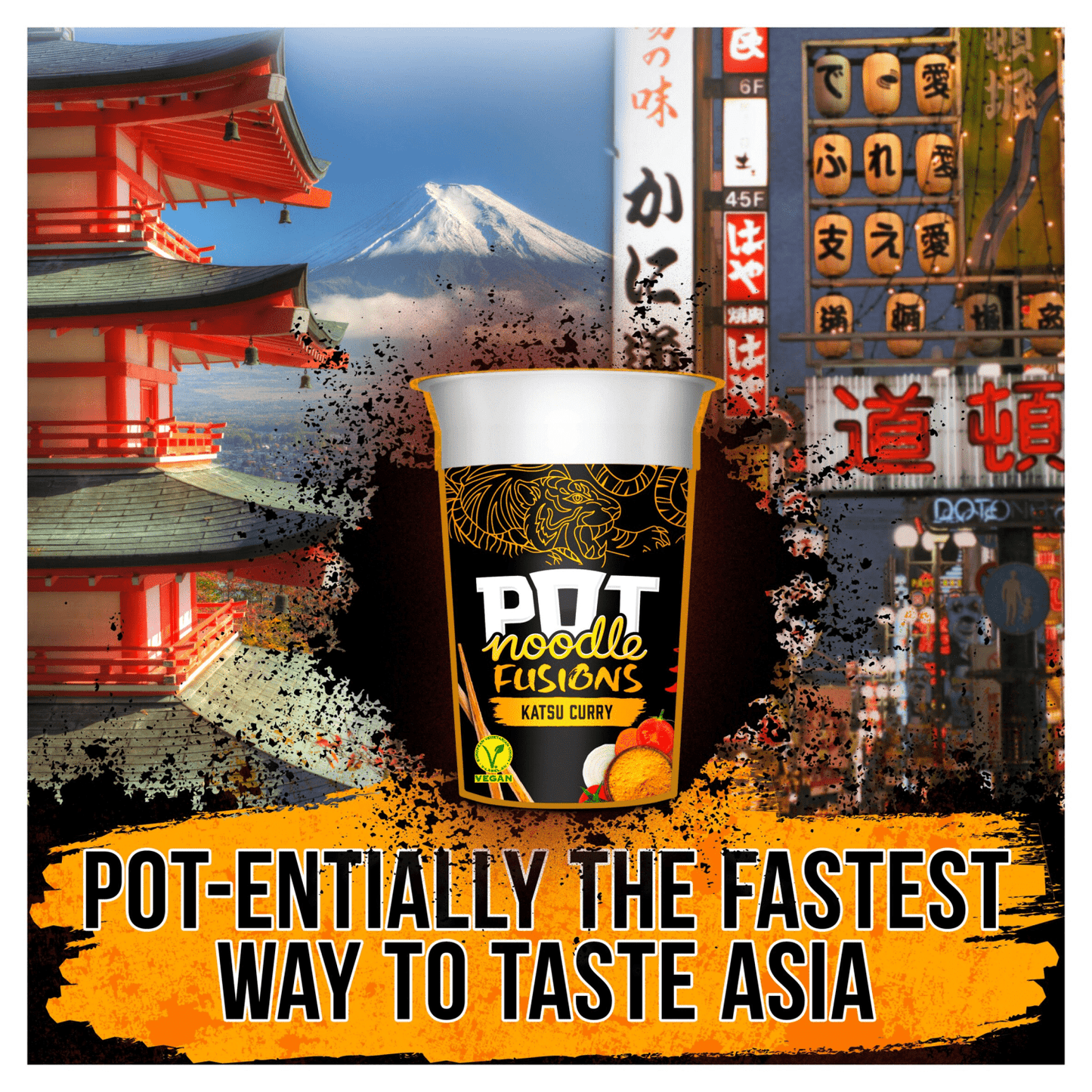 Pot Noodle Fusions Instant Snack Katsu Curry 100 g - UK Food & Drink - 8720182064400