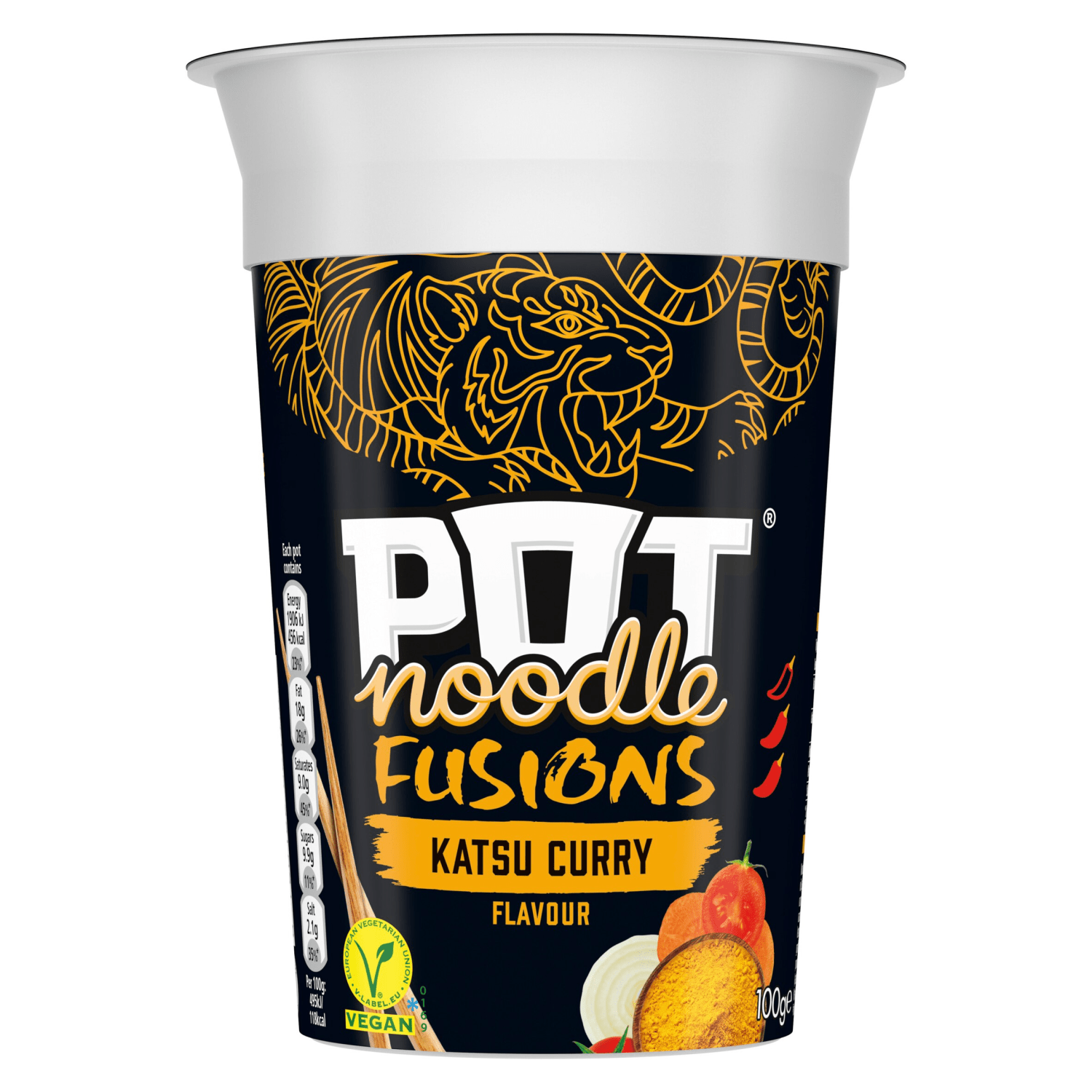 Pot Noodle Fusions Instant Snack Katsu Curry 100 g - UK Food & Drink - 8720182064400